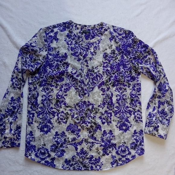 Talbots Tops - Talbots Longsleeve Floral Print Top size XL